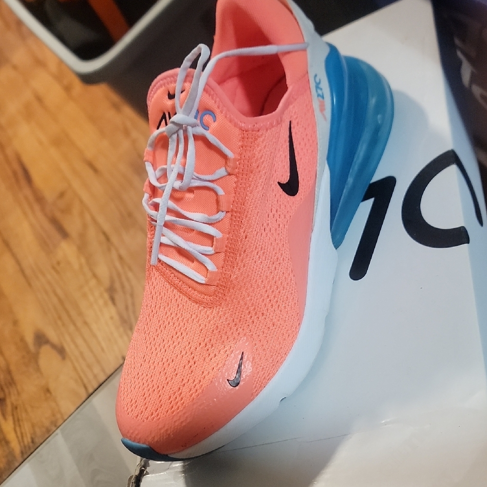 Nike Peach and Sky Blue Air Max Shoes